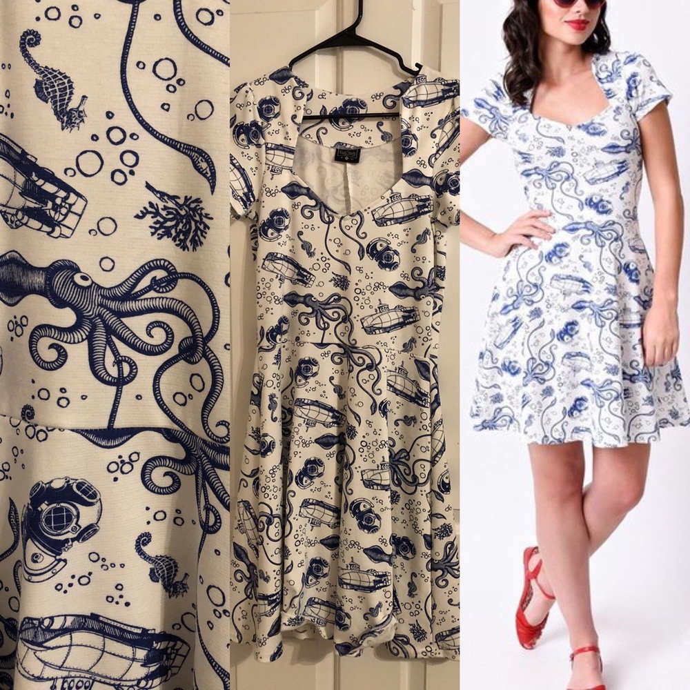 Rock Steady A-Line Retro Diver Dress